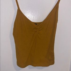 Mustard ruched tank top